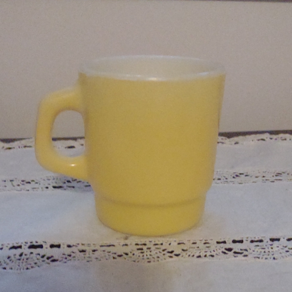 1950s Anchor Hocking Yellow Ceramic Mug